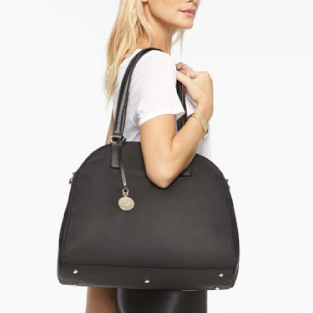 Lo & Sons Original OMG Bag Black/Camel/Gold + Shoulder Strap